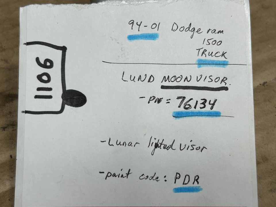 1994-2001 Dodge Ram 1500 2500 TRUCK - 76134 Lund Lighted Lunar Cab Moon Visor - Image 2 of 4