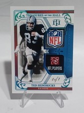 2025 National Treasures Ted Hendricks 1/1 NFL Shield/NFL Players Patch RAIDERS
