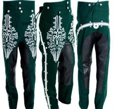 Men's Hussars Riding Breeches Jodhpurs Real Leather Inseam Fall Front Pants