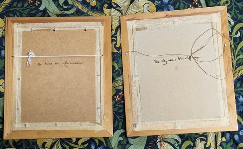 Pair Antique Lawson Wood Humorous Framed Prints c1910-25, Comic Illustration (photo 4)