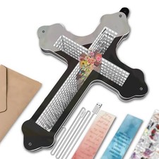 Lighted LED Neon Cross Sign for Wall Decor - Faith Blossom White Glow