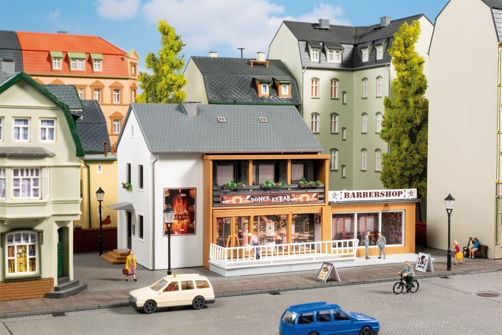 Auhagen 12356 H0/ TT Döner und Barbershop - Bausatz - Neu - OVP