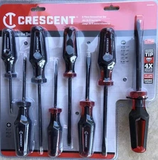 Crescent 8 Pc. Phillips/Slotted Co-Molded Diamond Tip Screwdriver Set - CGPS8PCS