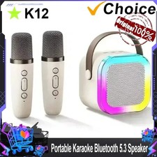 Portable K12 Karaoke Machine Wireless RGB Lights Gift Speaker Set With 2 Wireles