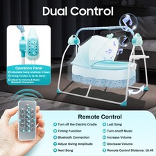 Electric Baby Crib Cradle Auto-Swing Infant Music Basket Sleeping Bed Remote