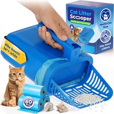 Cat Litter Scooper with Built-in Bag, No-Touch -Handed Kitty Litter Scoop for...