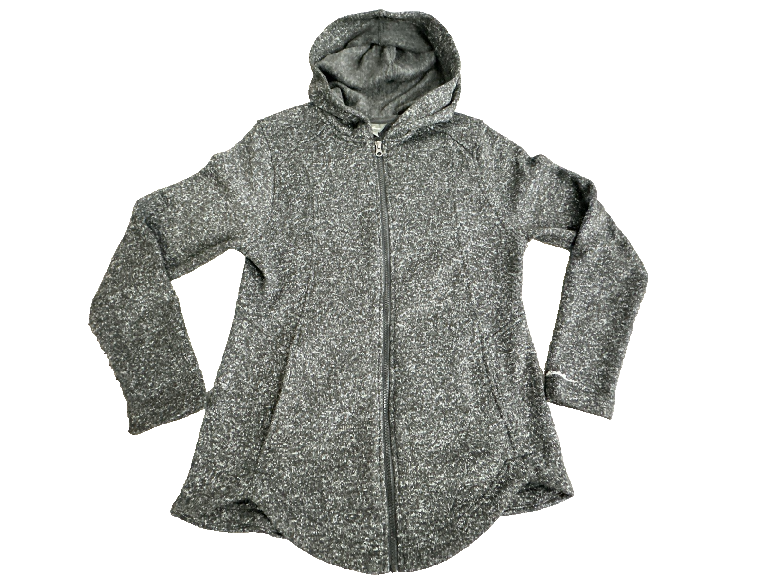 Eddie Bauer Women's M Gray Heathered Fleece Full Zip Hoodie Casual Jacket