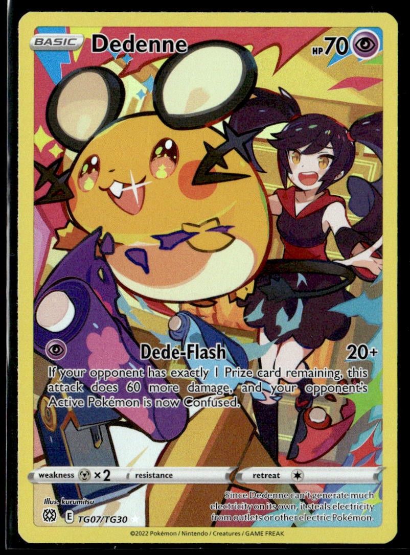 Pokemon SWSH09: Brilliant Stars Trainer Gallery Dedenne TG07 Ultra Rare - NM