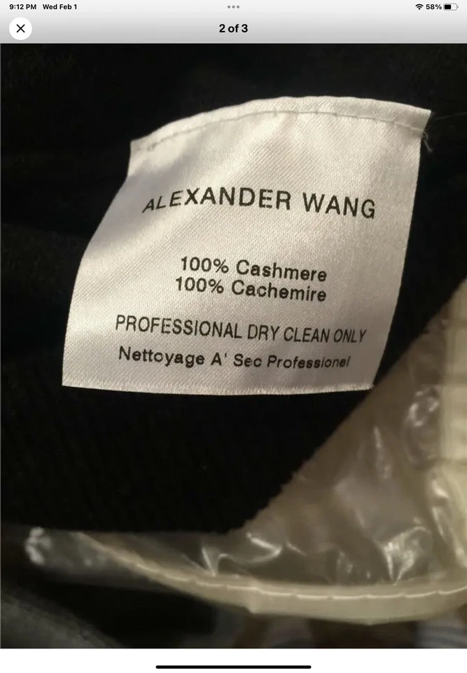 Cárdigan Alexander Wang Cashmere Talla XS Gris/Negro Rayas Foto 2 de 4