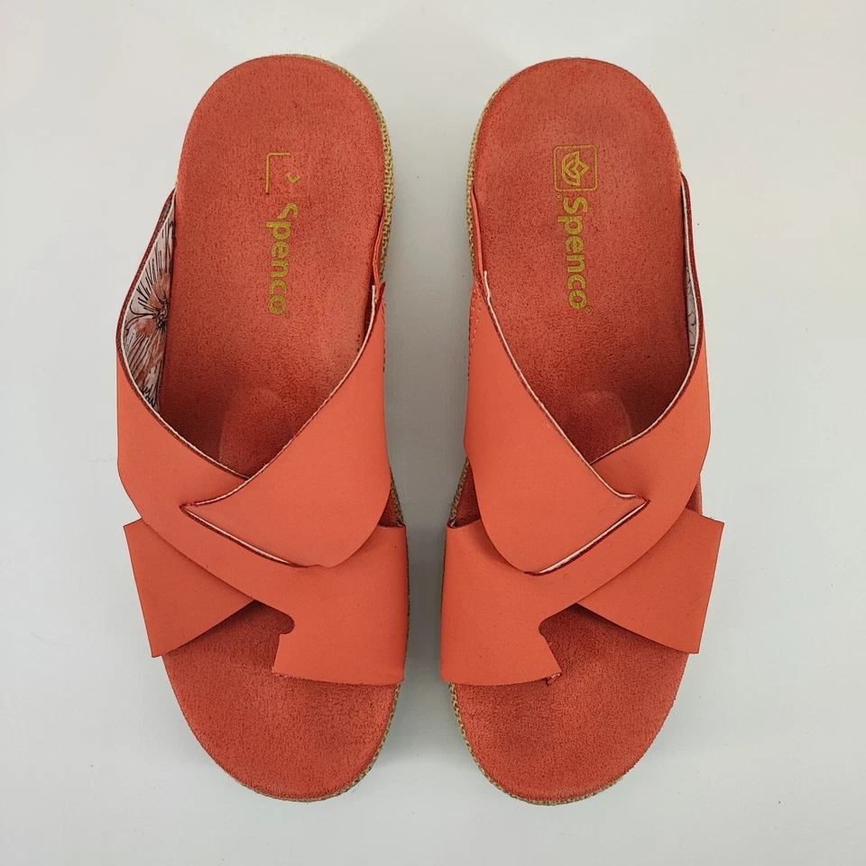 Sandália anabela Spenco feminina Oasis terracota 8 apoio espadrille tamanho 10 W - Imagem 4 de 4