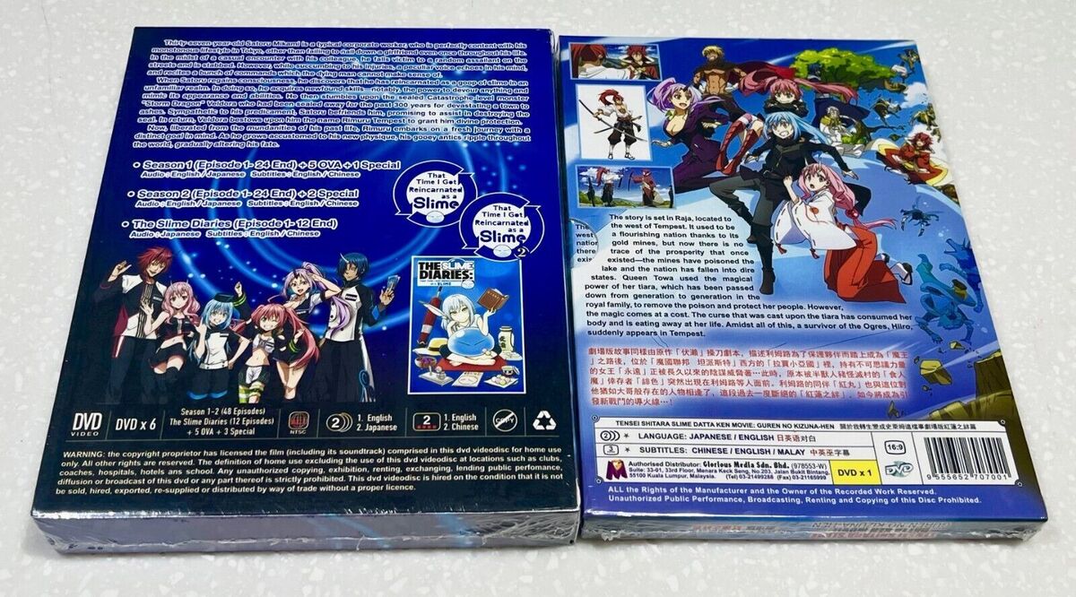 Tensei Shitara Slime Datta Ken (Season 1&2 + Slime Diaries + 5-OVA +  Movie) DVD