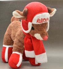 Vintage Dan Dee Rudolph The Red Nosed Reindeer Plush Hat And Scarf