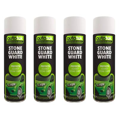 Autotek White Stone Guard schützt vor Spänen Aerosol-Sprühfarbe 500 ml x4