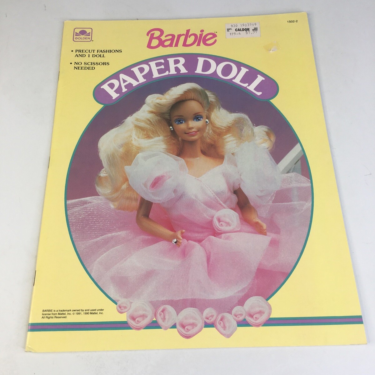 Vintage 1992 Golden Barbie Paper Doll Book Uncut Mattel
