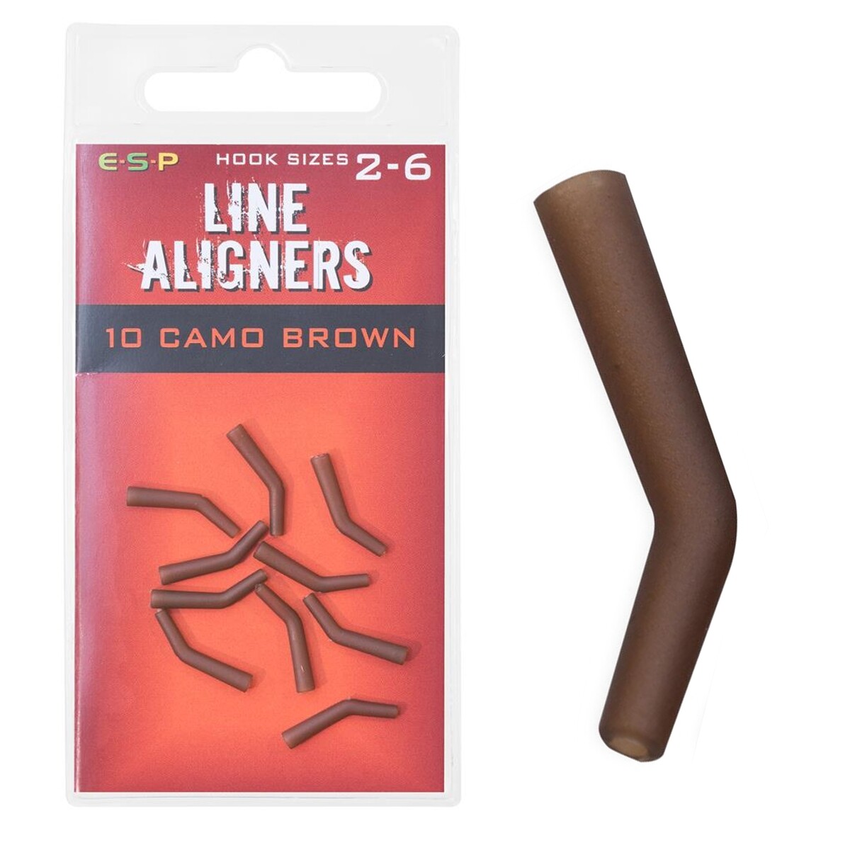ESP Line Aligners Hook Size 2-6 Camo Brown Maximumise Hooking Potential 10 Pack