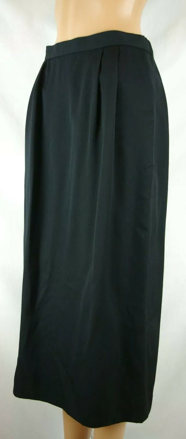 Land's End Solid Black Fully Lined Pleated Front … - image 2