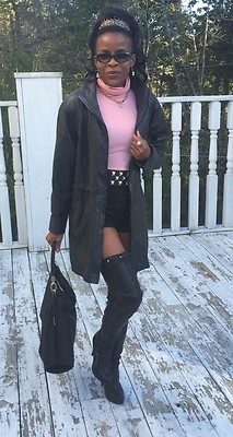 black midi dress with leather jacket 30 Leather Jacket Outfit Ideas With a Dress for Chic Dates