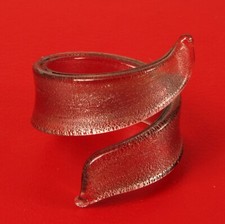 FABULOUS HANDMADE ARTISAN CRAFTED ART GLASS WOMEN RING SIZE 7 MODERNIST RARE  