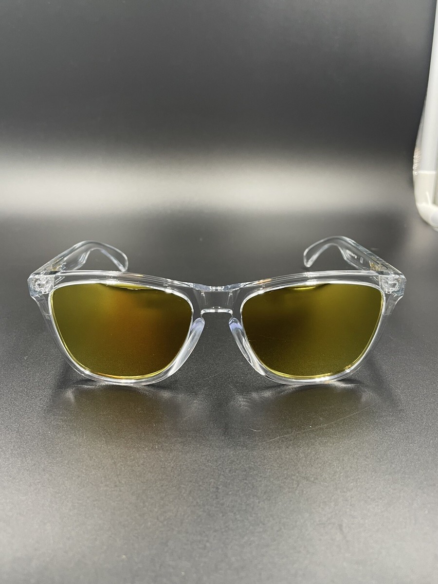 Oakley Frogskin Crystal Clear w/ 24k Iridium Lenses New | eBay