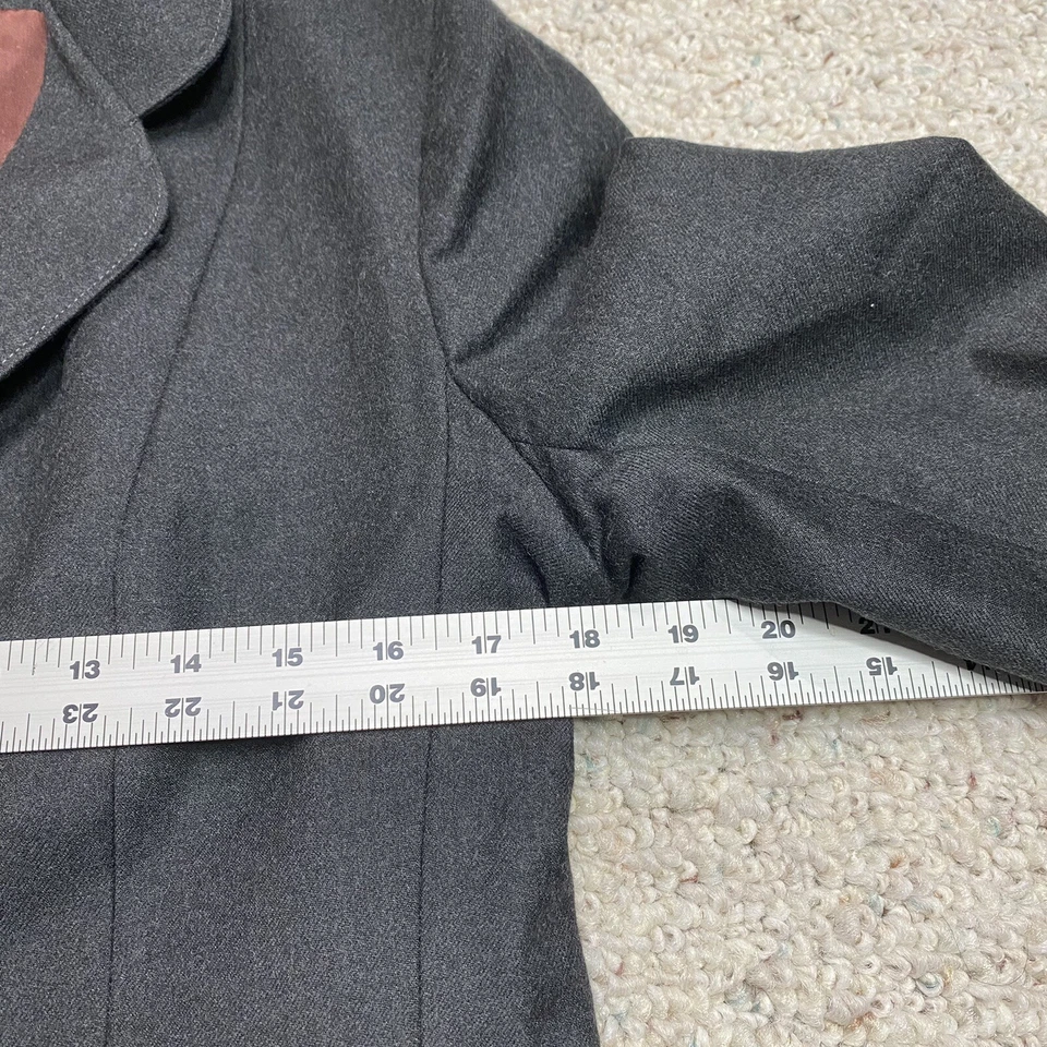 Traje Falda Mujer Sin Marca Talla 13 Gris Línea A 5 Botones Muesca Frontal Solapa DE COLECCIÓN Foto 4 de 4