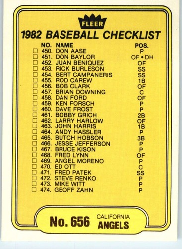 1982 Fleer Baseball #601-659 NM you pick complete your set - Picture 57 of 61