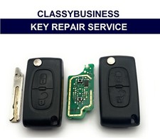 Citroen Berlingo 2 Button Remote Flip Key Fob Case / Battery Replacement Repair