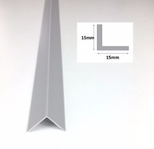 PVC CORNER 90 DEGREE ANGLE TRIM PLASTIC -  LIGHT GRAY - 1 METRE MOULDING