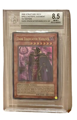 Yu-Gi-Oh! 2006 Dark Eradicator Warlock, SD6-EN001, 1ST EDITION UR BGS 8.5  NM-MT+