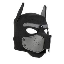 Breathable Puppy Dog Hood Mask with Open Eyes Black/Gray