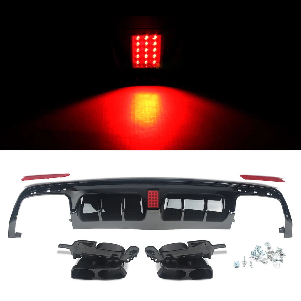 F1 Style Rear Diffuser+Two Tailpipes For Benz W222 S500 S550 S63 S65 2013-2017 - Изображение 2 из 4