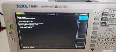 Rigol DSA875 9kHz to 7.5 GHz Spectrum Analyzer LXI