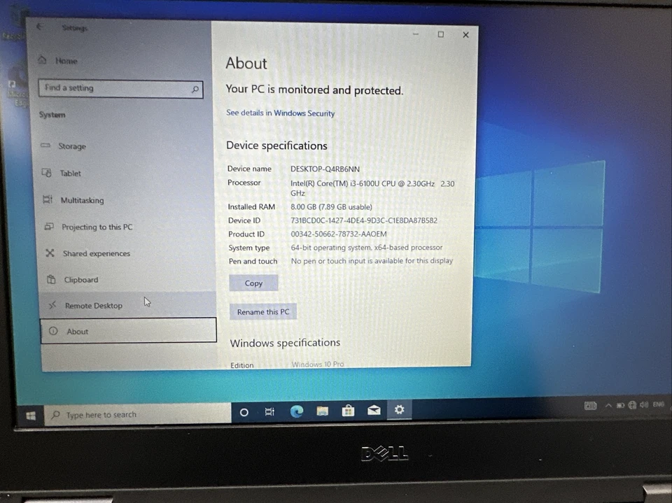 Dell Latitude E5270 Laptop i3-6100U @2.30GHz 8GB RAM, 256GB HDD Windows 10 Pro - Image 4 of 4
