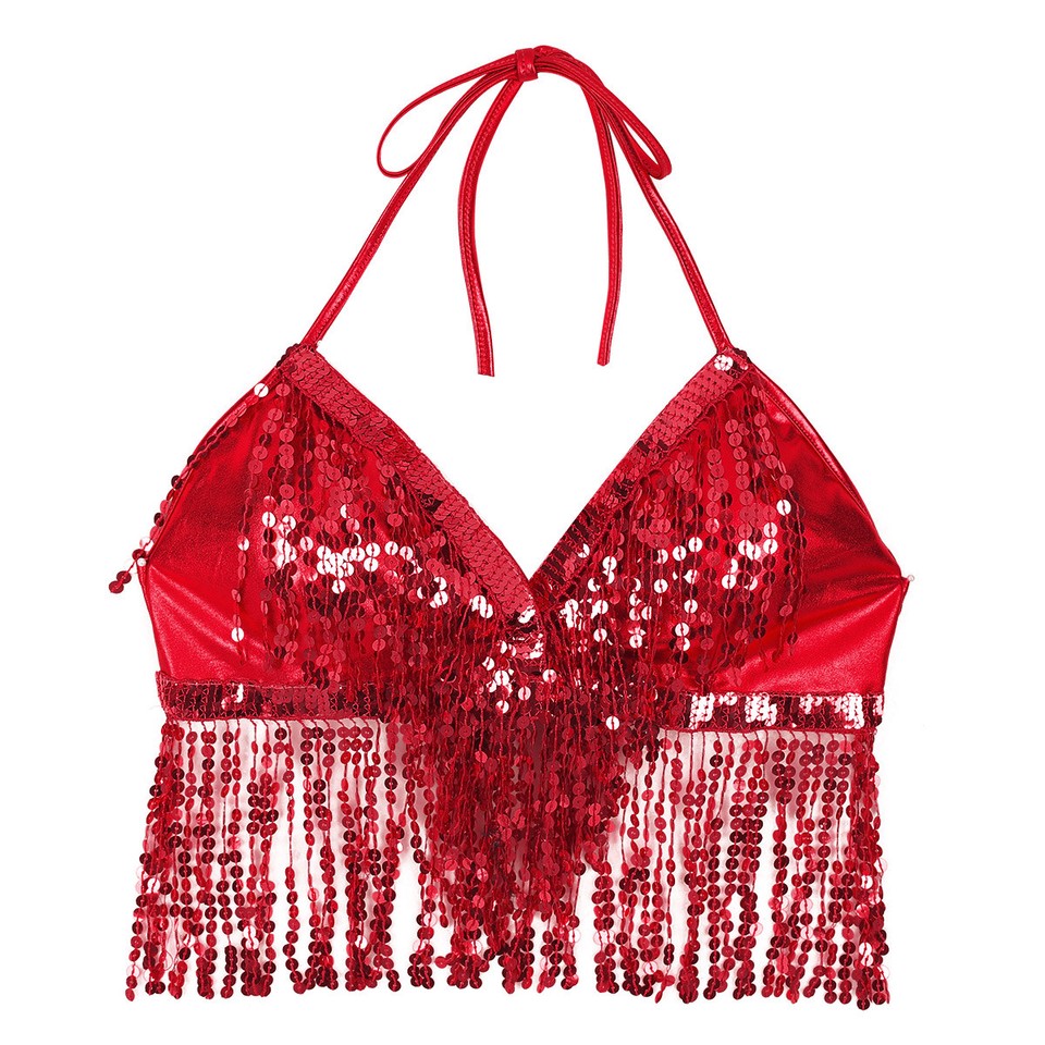 Belly Dance Costume Bra Party Sequin Fringe Tassel Belly Dancing Tops Performance Outfits Stage Show Lace