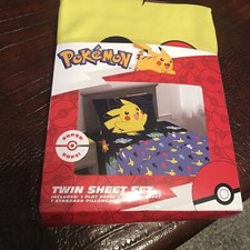 POKEMON Twin Size 3 Piece Sheet Set Pikachu Charmander Squirtle