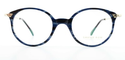 SAVILE ROW Brille Fleet 49-20 Handmade in London Blue Rolled Gold 