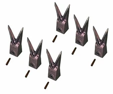 6 - Hensley Style Twin Tiger Rock Bucket Teeth w Roll Pins - X156WTL , P156