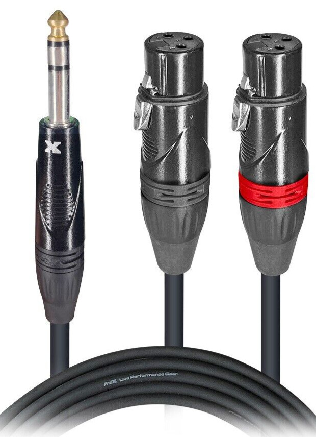 ProX XC-SYXF10 10 футов Высокопроизводительный Y-образный кабель 14 TRS-M Stereo для подключения к двойному XLR-F 4790₽
