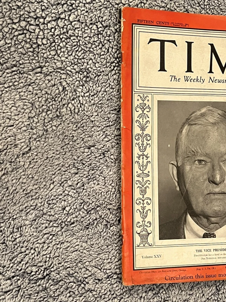 Time: The Weekly Newsmagazine June 3, 1935 Volume 25 No. 22 Vintage - Image 3 of 4