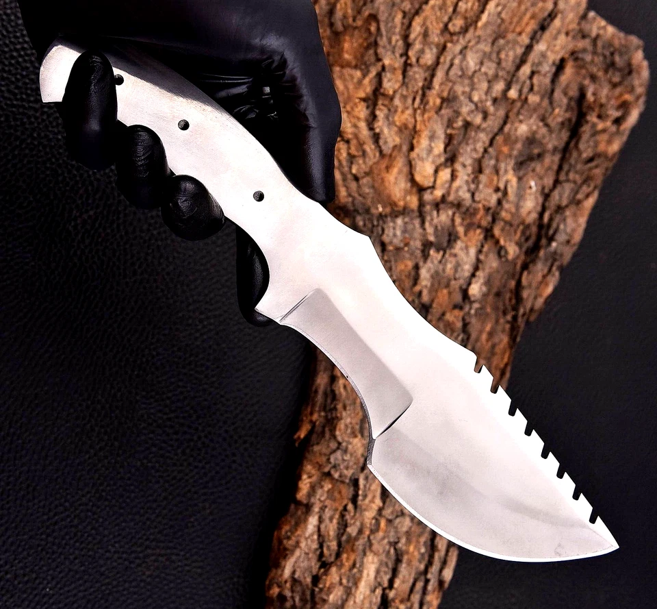Cuchillo rastreador de caza de hoja en blanco de acero de alto carbono hecho a medida 2847 Foto 4 de 4