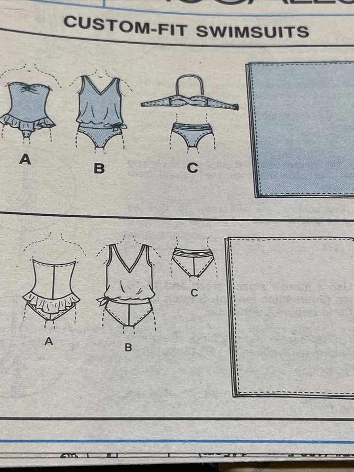 UNCUT Vintage 1988 McCall’s 3660 Sz 10 12 14 Swim Suit Twist Top Bikini Ruffle - Image 4 of 4