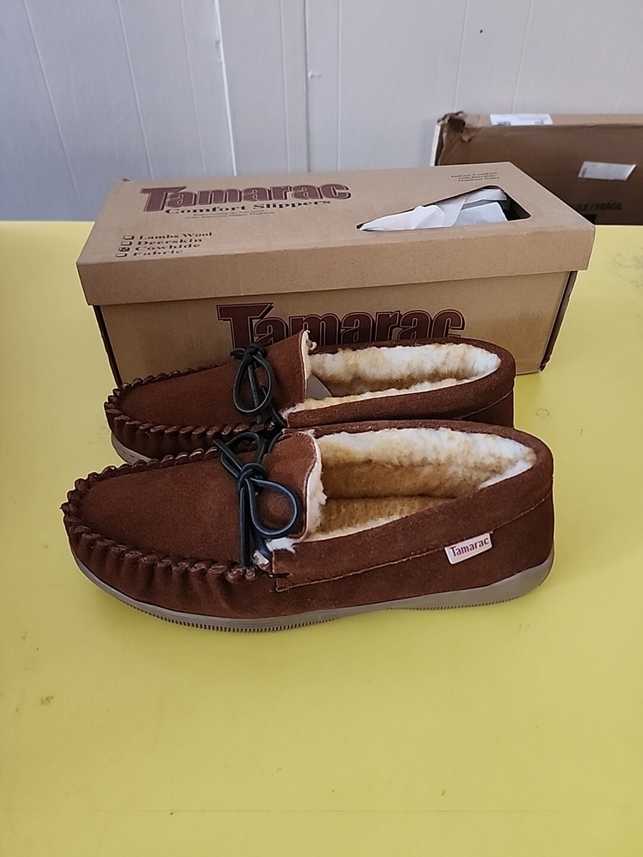 Tamarac Men's Camper Tan Cowhide Moccasin Slip On Comfort Slippers Size 7M