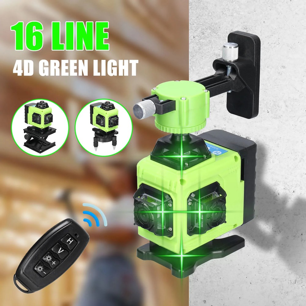 Multifunctional 16/12 Line Laser Level with Self-Leveling Battery and Wall Sticker