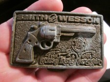 VINTAGE SMITH  WESSON BELT BUCKLE - HEAVY BRASS - GW-9