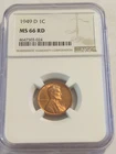 1949-D  LINCOLN WHEAT CENT NGC MS 66 RD