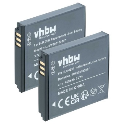 2x Akku für Samsung Digimax PL10 NV4 L830 i8 CL5 L730 ST10 NV33 600mAh 3,7V