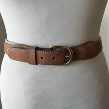 Zep-Pro Fly Fishing Belt Mens 32 Brown Leather Canvas Embroidered USA Made