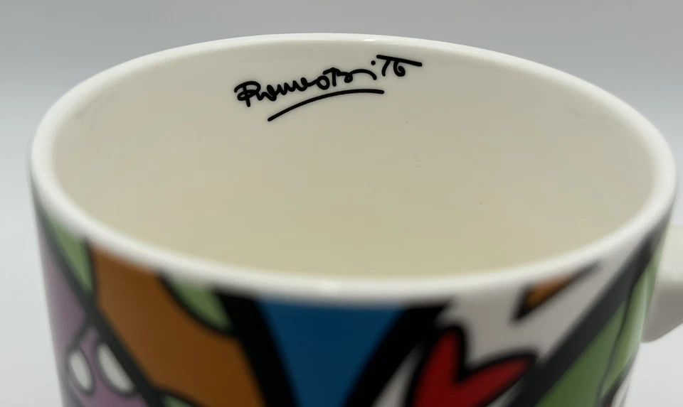 ROMERO BRITTO для Coca-Cola сердца большой кофе кружка 2014 цветной весело VGUC - Изображение 3 из 4