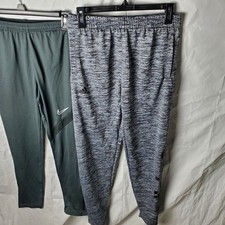 Nike Adidas Pants Boys L Gray Jogger Academy Soccer Athletic Lot Of 2