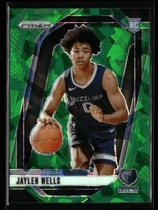 Jaylen Wells 2024-25 Panini Prizm #239 Prizms Green Ice Rookie Memphis Grizzlies