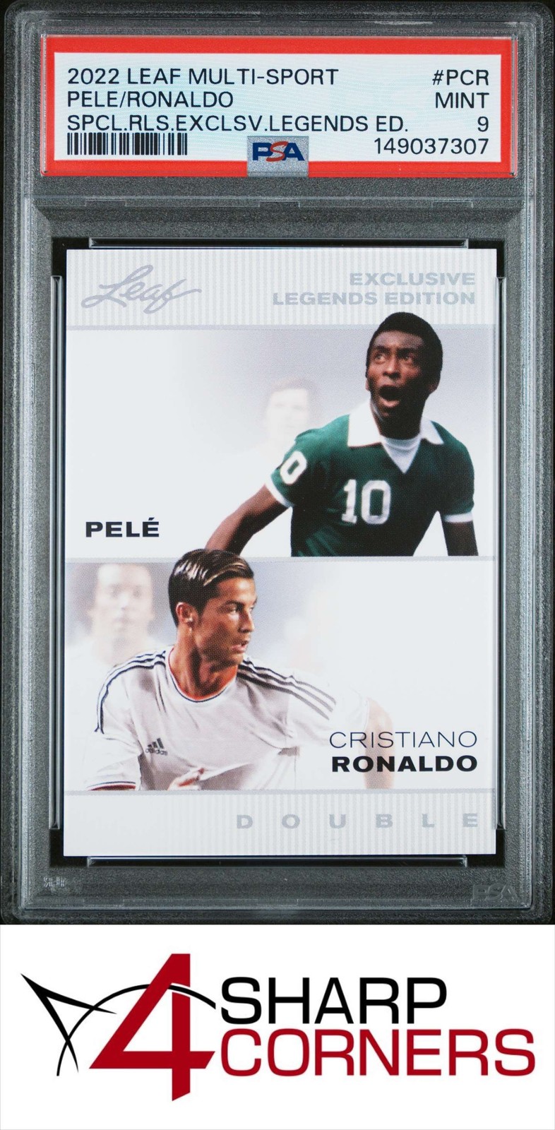2022 LEAF SPECIAL RELEASE EXCLUSIVE LEGENDS EDITION PELE-CRISTIANO RONALDO PSA 9